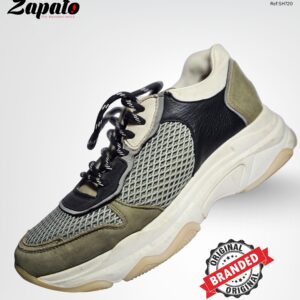 Bronx Chunky Mesh Sneakers – Multi-Toned Khaki/Black