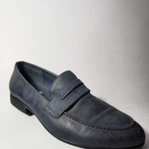 London Collection Navy Perforated Penny Loafers