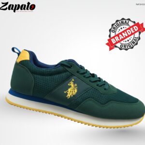US Polo Assn. Classic Green & Yellow Retro-Style Trainers