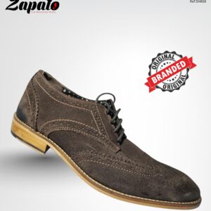 HX London Brown Suede Wingtip Dress Shoes