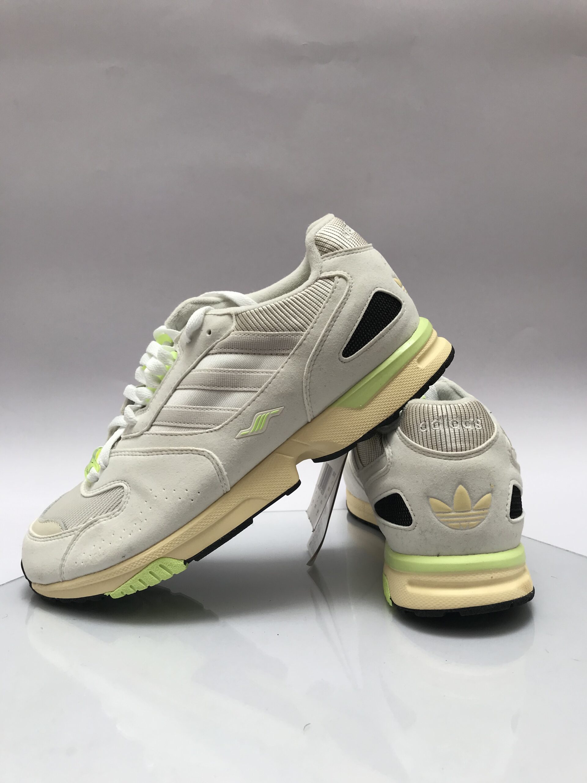 adidas Classic Cream & Neon Lifestyle Sneakers - Image 4
