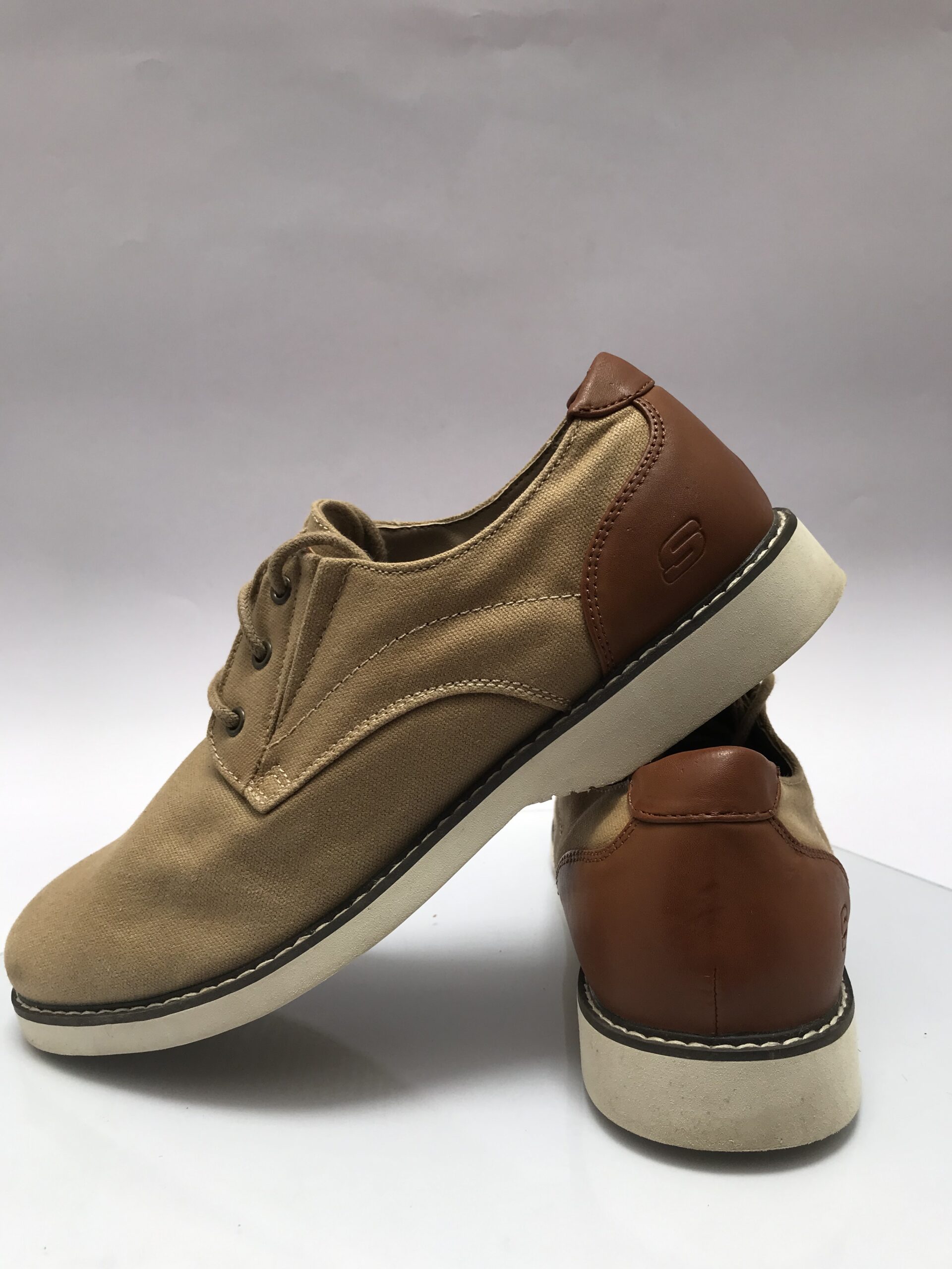 Skechers Smart-Casual Tan & Brown Lace-Up Shoes - Image 2