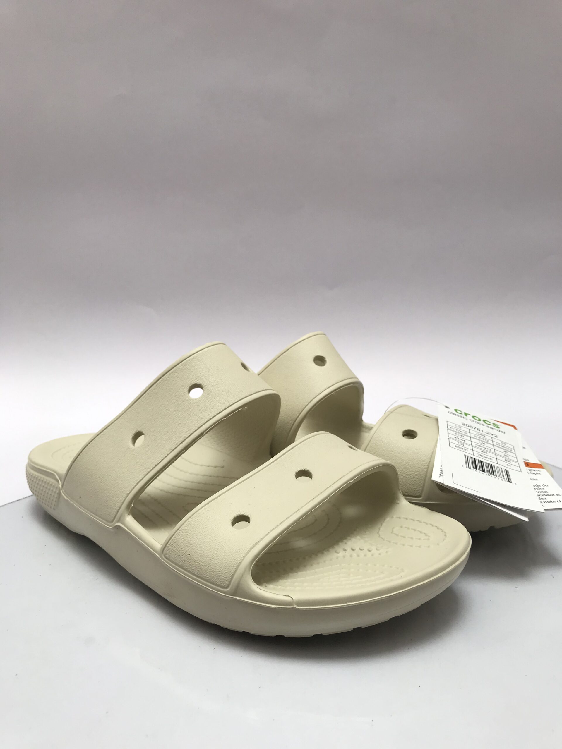CROCS Classic Beige/Bone Two-Strap Comfort Slides - Image 4