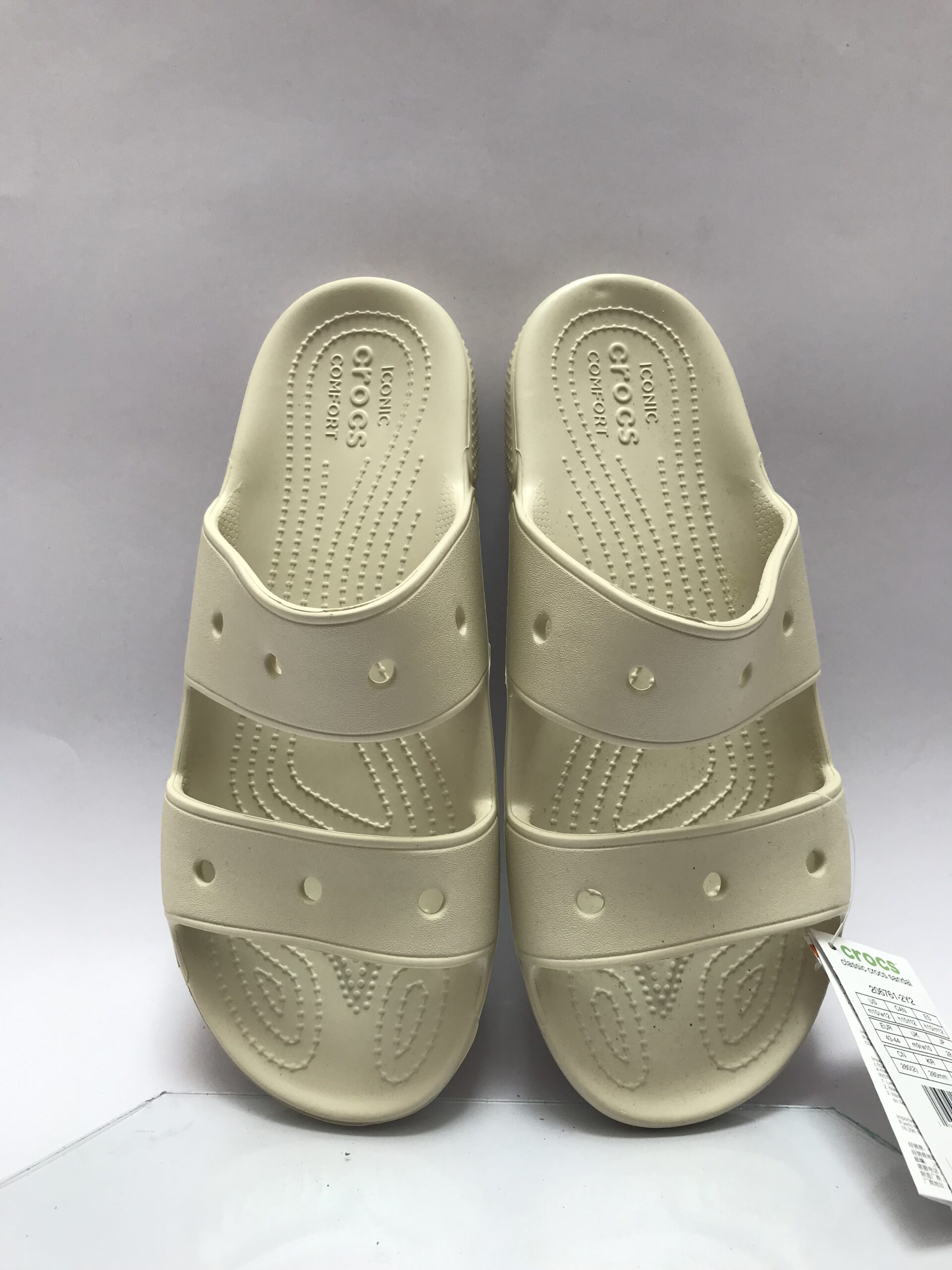 CROCS Classic Beige/Bone Two-Strap Comfort Slides - Image 5