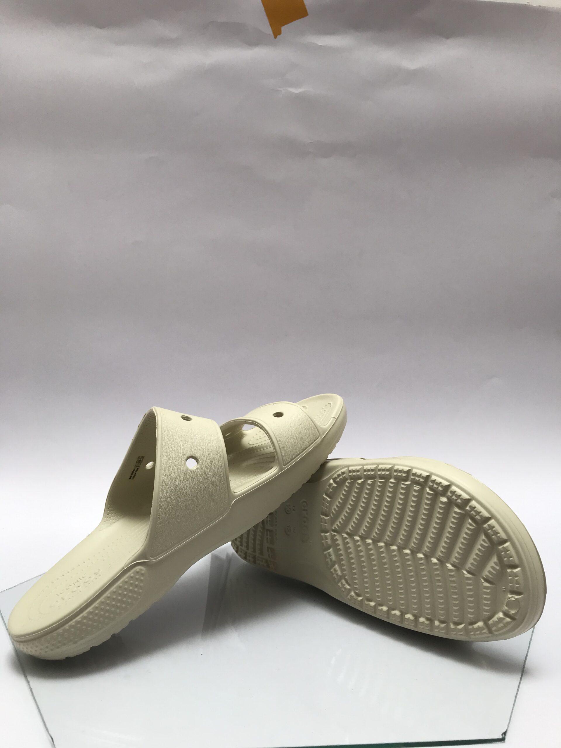 CROCS Classic Beige/Bone Two-Strap Comfort Slides - Image 2
