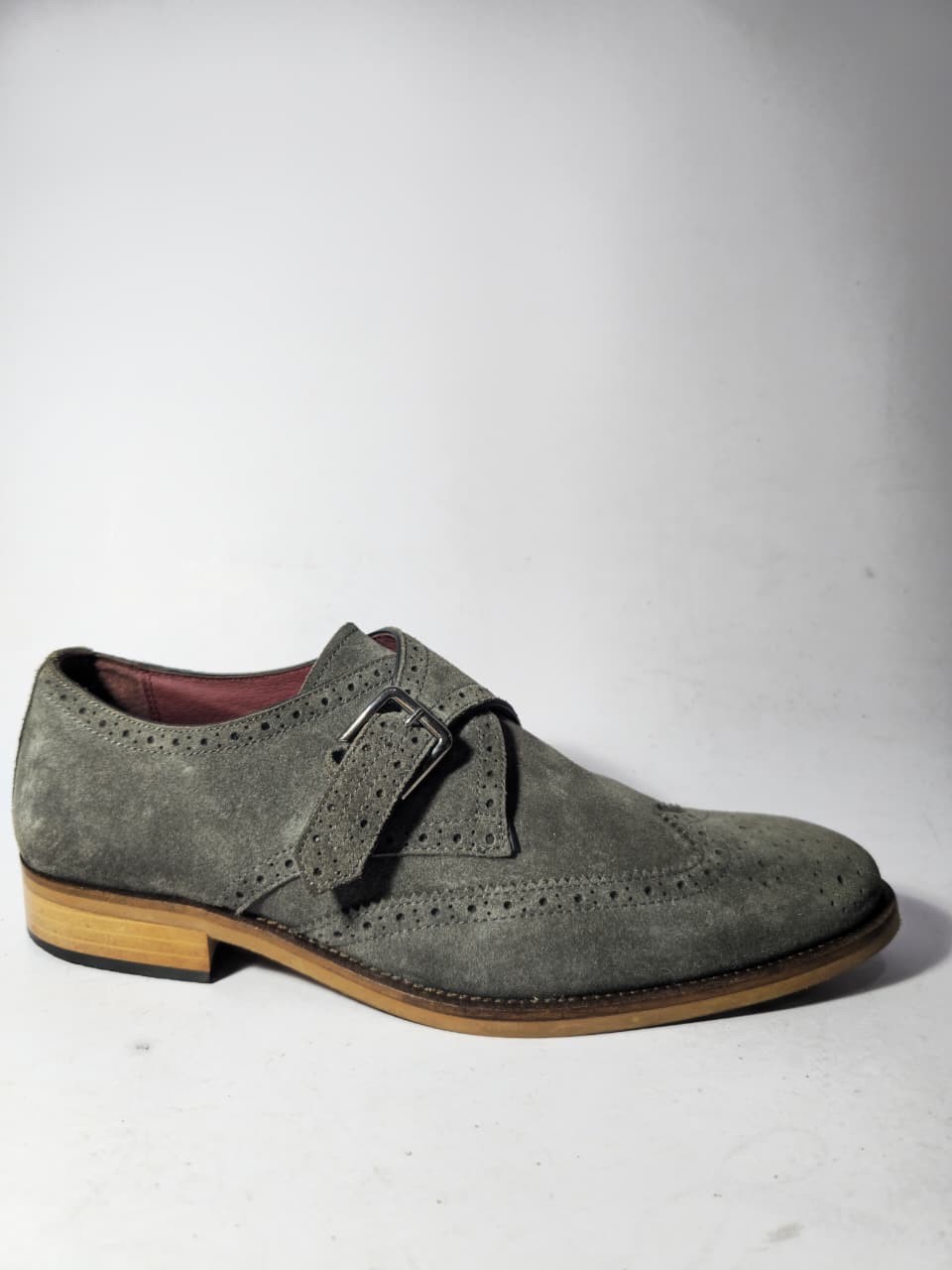 Grey Suede Single Monk Strap Brogues (UK 7.5) - Image 5