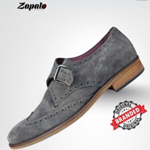 Grey Suede Single Monk Strap Brogues (UK 7.5)