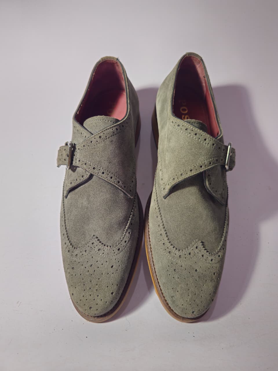 Grey Suede Single Monk Strap Brogues (UK 7.5) - Image 4