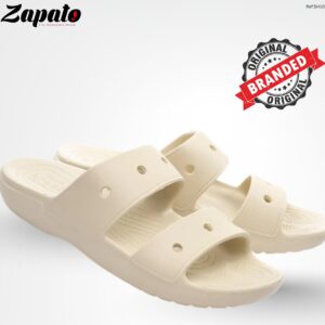 CROCS Classic Beige/Bone Two-Strap Comfort Slides